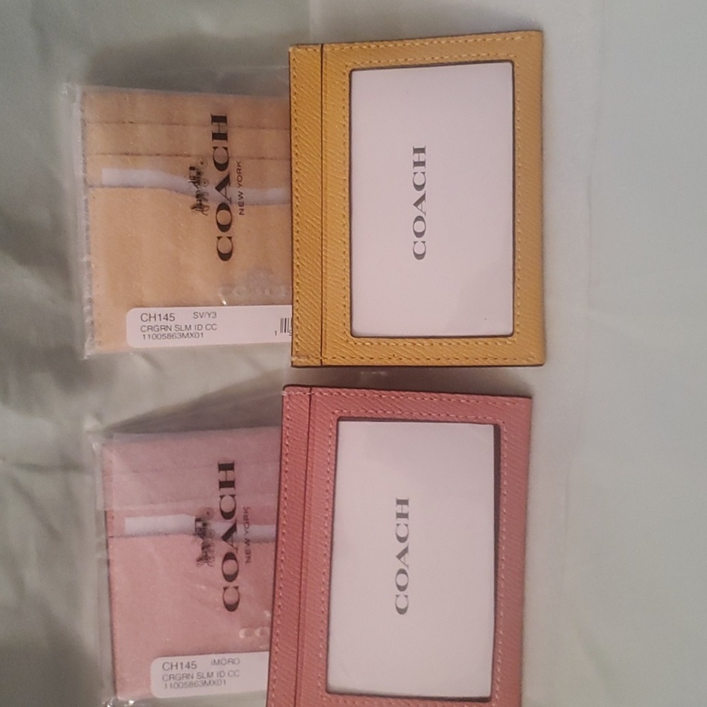 BNWT Authentic Coach Id holder $65-. OBO. Yellow 2 Left  Orange 1 Left - Picture 2 of 8